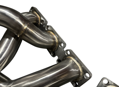 BMW E39 E46 Z3 exhaust headers by JackSpania Racing for M54 engine, fitting 325i, 330i, 525i, and 535i models.