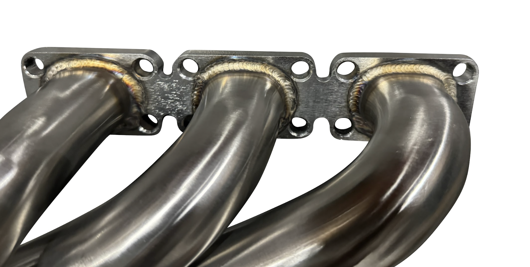 BMW E39 E46 Z3 headers for M54 engine by JackSpania Racing, showing stainless steel exhaust manifold components.