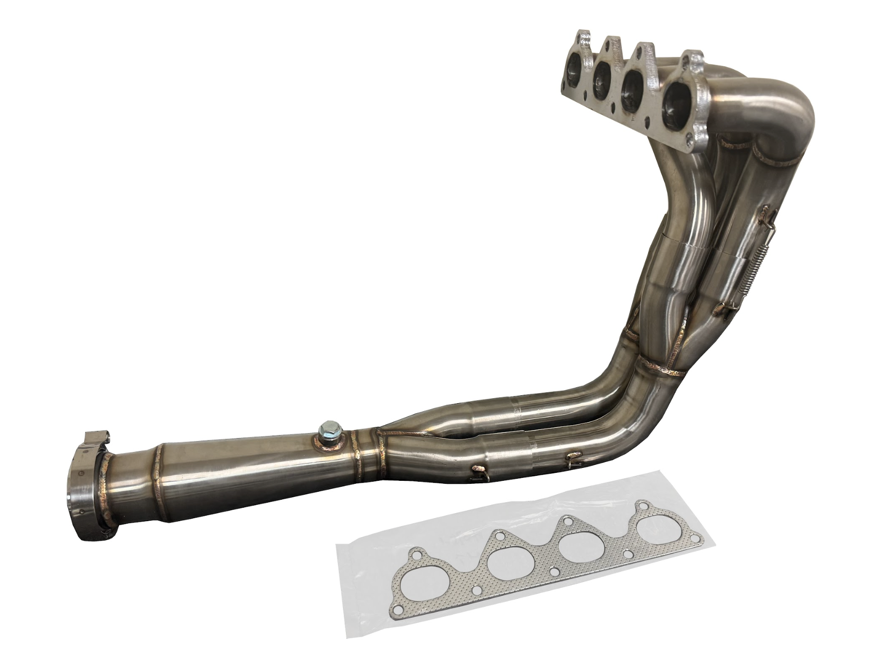 Jack Spania Racing H22 Swap Megaphone race header with Tri-Y design, 4-2-1 exhaust for EG, EK, DC2, and pre-1965 H swap cars.