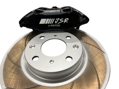 JackSpania Racing JSR Tuner Series big brake kit with 10.3-inch drilled and slotted front rotors and caliper for Honda and Acura models.