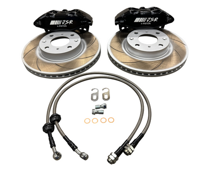 JackSpania Racing JSR Tuner Series Big Brake Kit with 10.3-inch drilled slotted front rotor and caliper for Honda Acura vehicles.