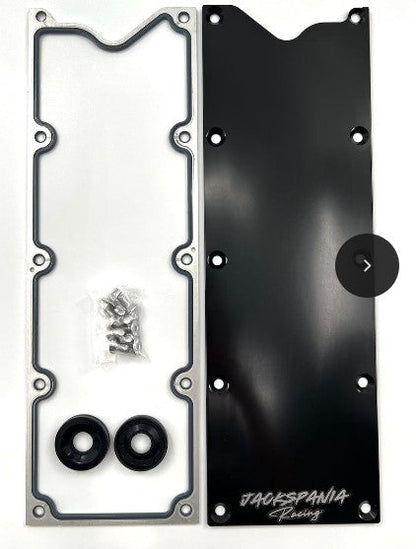 Jack Spania Racing LS Gen 3 Valley Pan Cover with gasket and knock sensor delete for LSX, LS1, LS6, LS2 engine parts