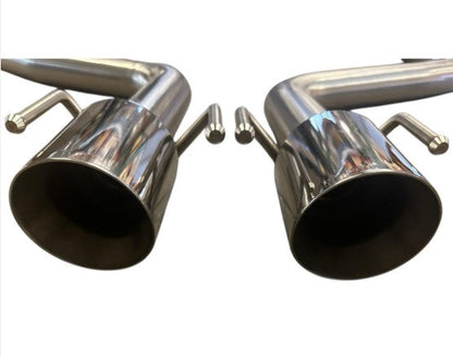 Steel dual tip axle back exhaust muffler for Lexus IS300, IS350, and IS200T 2017-2020 by JackSpania Racing.