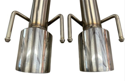 Steel dual tip axle back exhaust muffler for Lexus IS300, IS350, and IS200T 2017-2020 by JackSpania Racing.