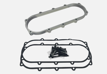 JackSpania Racing billet 0.5L plenum spacer plate for Skunk2 Ultra Street intake manifold on engine parts.