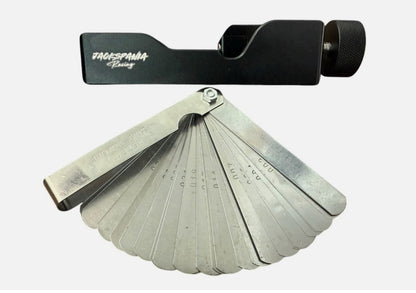 JackSpania Racing universal engine spark plug gap tool, compatible with 10mm, 12mm, 14mm, 16mm spark plugs, for precise engine tuning.