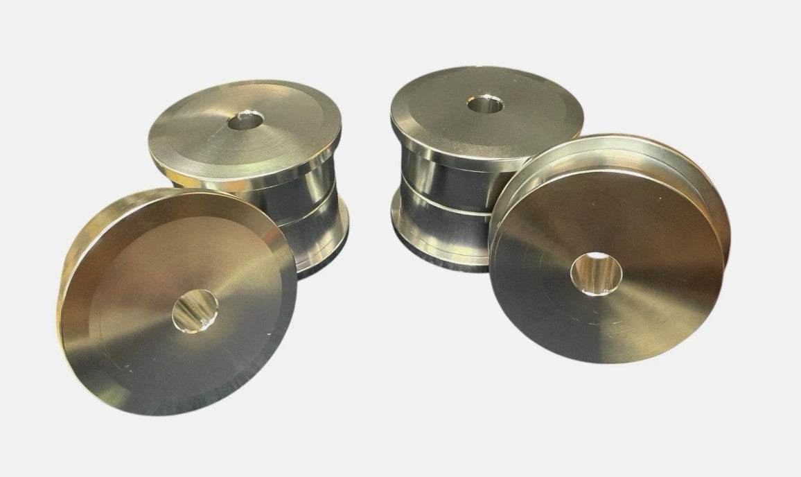 Set of six JackSpania Racing solid billet motor engine mount inserts for Hasport EK, EG, DC2, RD1 Civic, CRV Si suspension parts