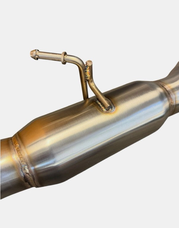 Stainless steel axle back exhaust system for Toyota Supra GR A90, featuring Muffler pipe in 304 SS by JackSpania Racing.