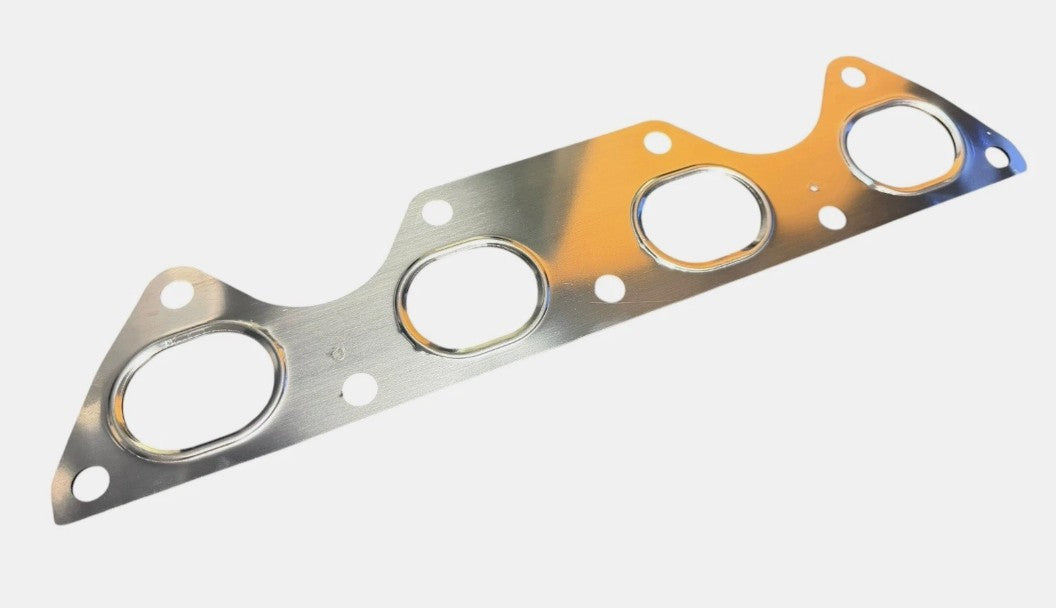 JackSpania Racing B D H K Series stainless steel Honda Acura exhaust manifold gasket, dual 304 SS engine part with detailed metal surface
