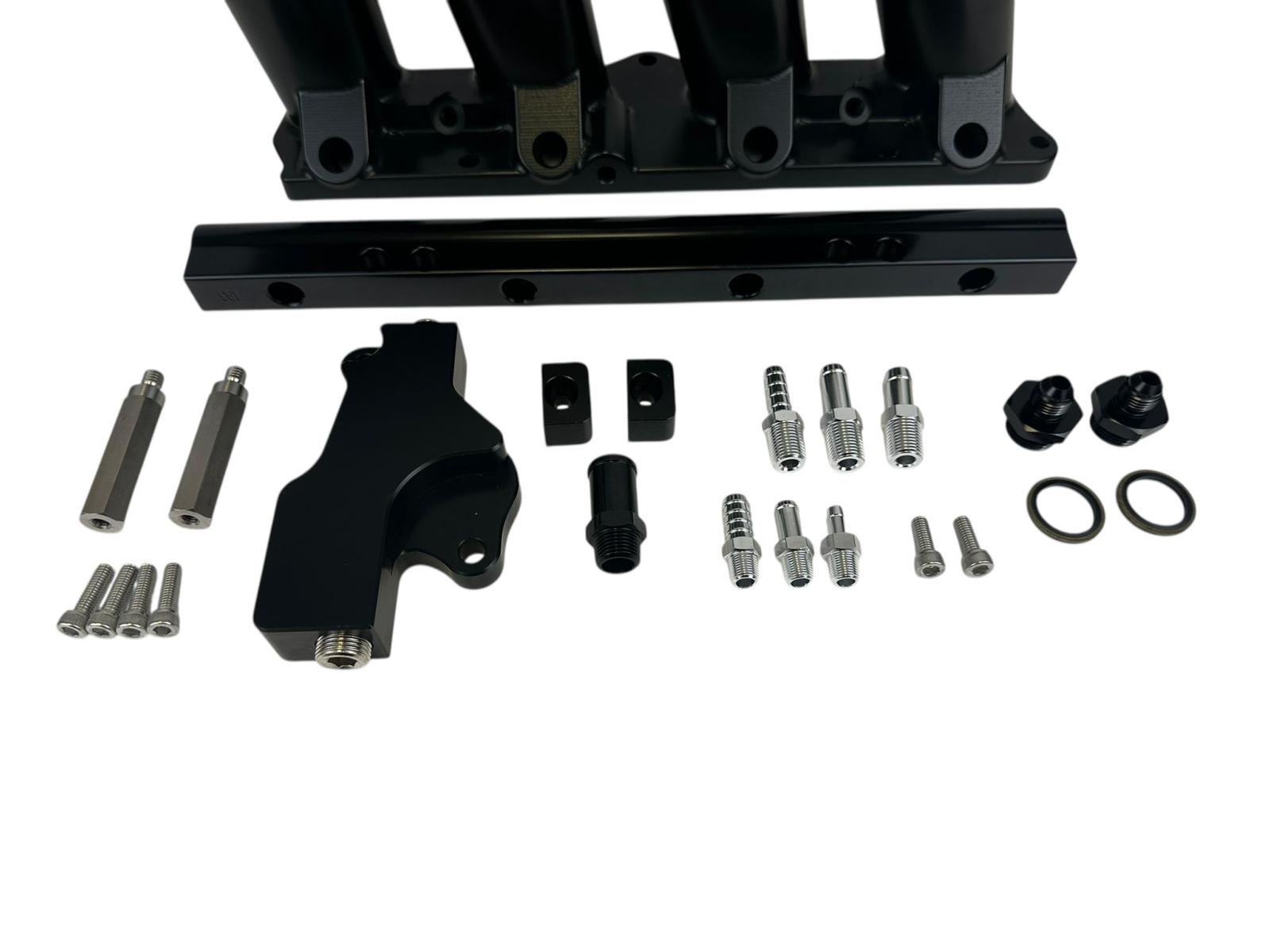 JackSpania Racing K Series Billet Intake Manifold for K20, K24, K Swap, Civic, TSX, DC, CRX with 72mm throttle body installed.