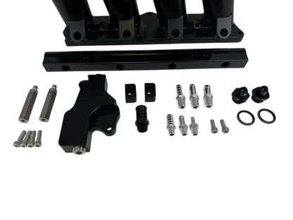 JackSpania Racing K Series Billet Intake Manifold for K20, K24, K Swap, Civic, TSX, DC, CRX with 72mm throttle body installed.