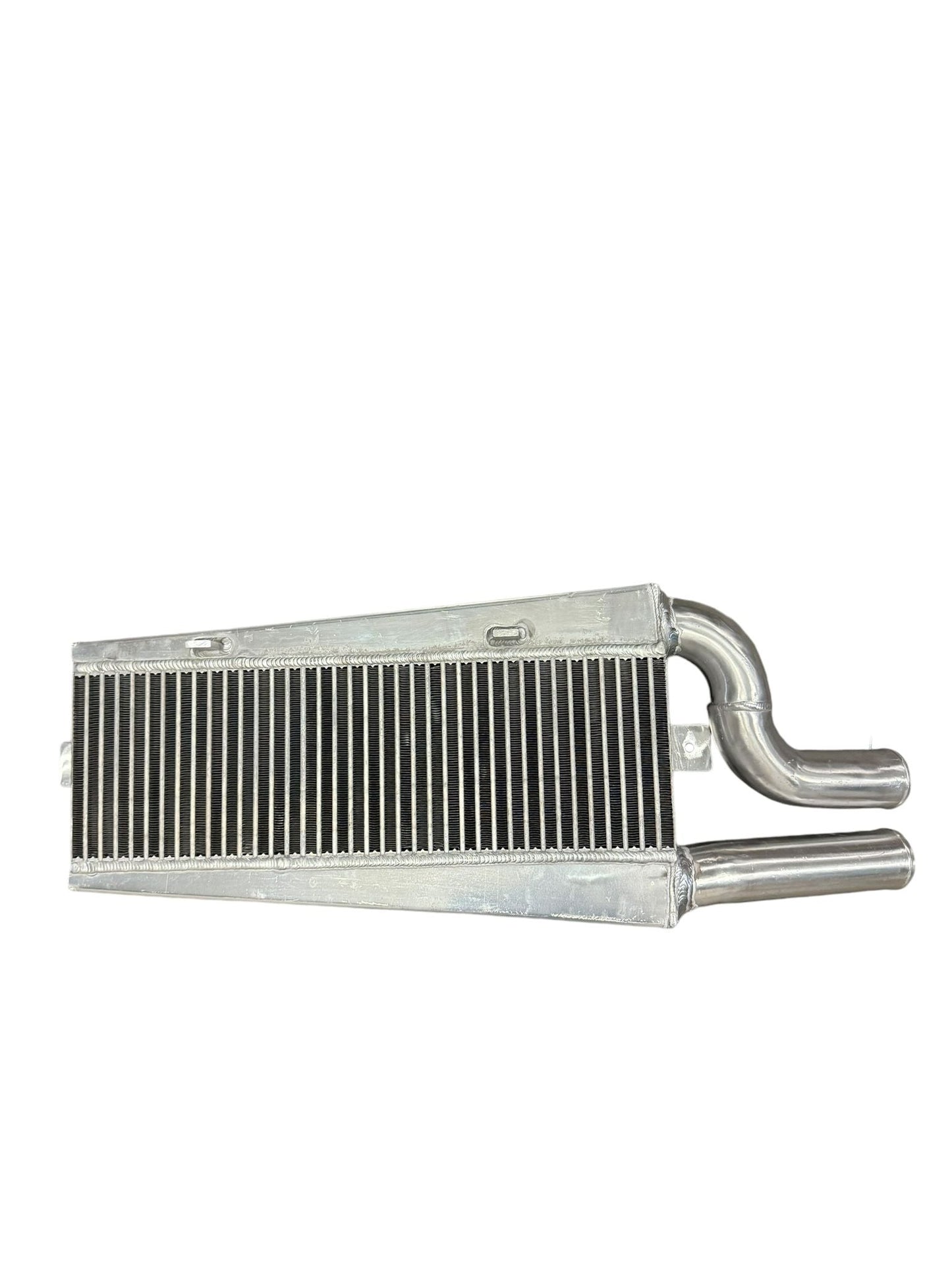 JackSpania Racing K Series Vertical Flow Intercooler for Honda Acura K20 K24 engine swap, showing the core and mounting brackets.