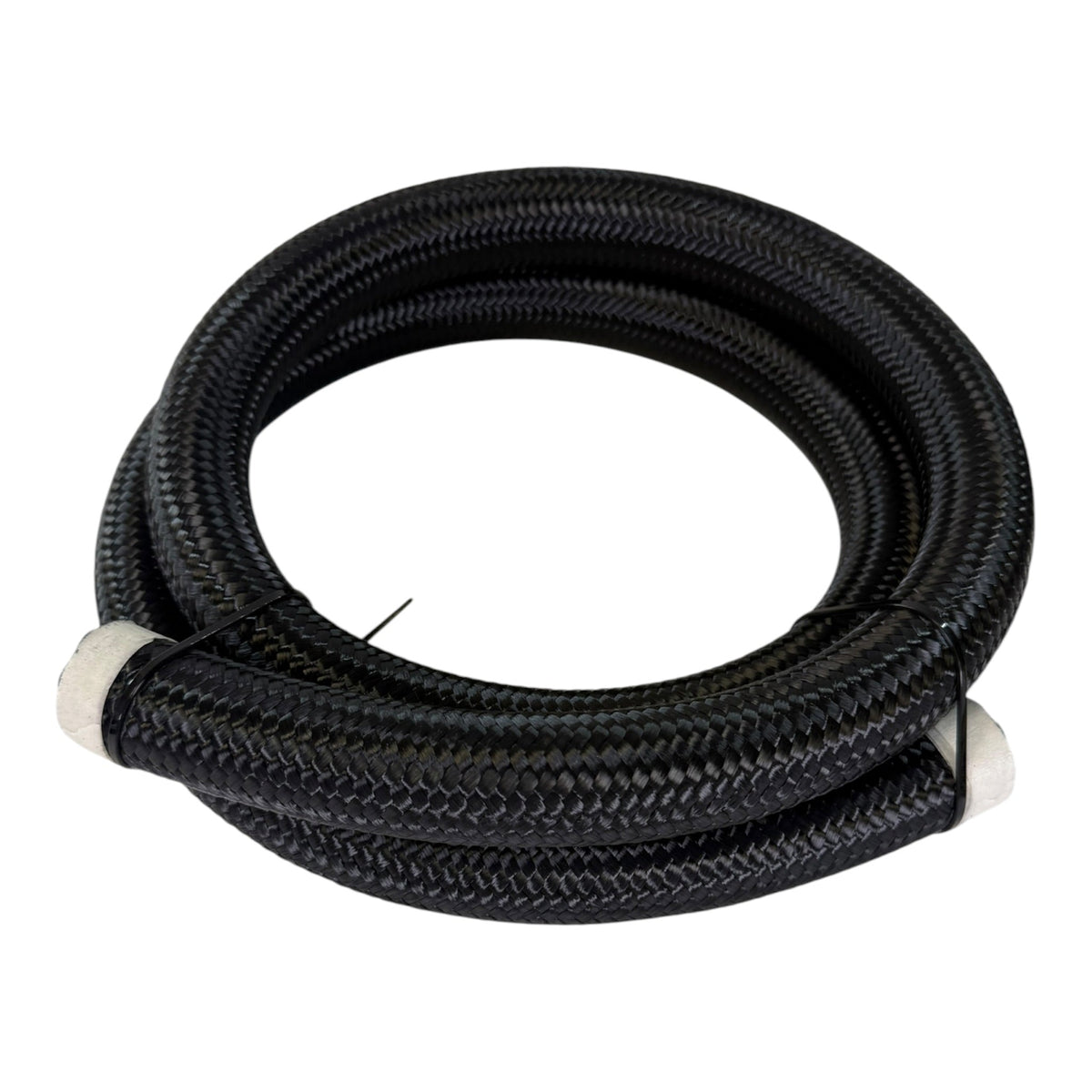 5-foot JackSpania Racing 16AN nylon braided hose with durable construction and braided exterior for automotive fluid transfer.
