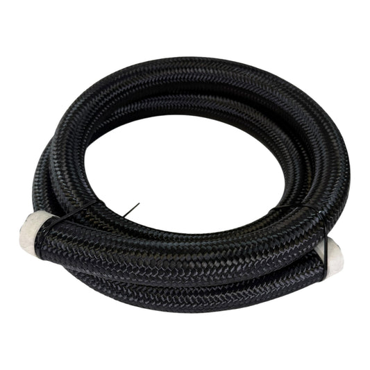 5-foot JackSpania Racing 16AN nylon braided hose with durable construction and braided exterior for automotive fluid transfer.