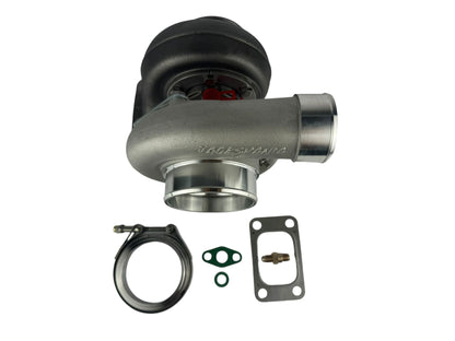 JackSpania Racing GT35 GTX3582 billet wheel turbo with T4 V-band turbine housing, .82 AR anti-surge V2 engine parts for performance.