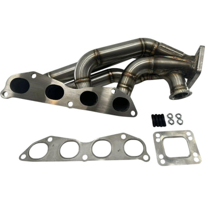 JackSpania Racing K Series Sidewinder manifold for K20, K24, T3, T4, compatible with Honda Civic, Integra, RSX K swap engines.