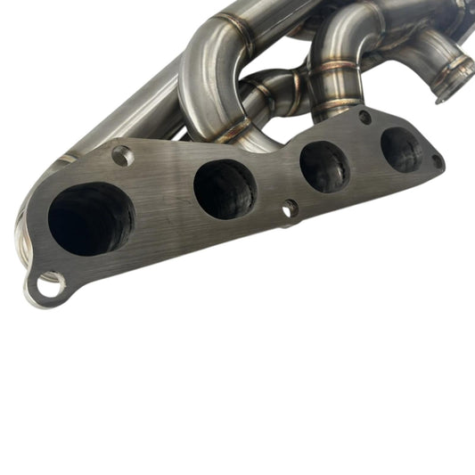 JackSpania Racing K Series Sidewinder manifold for K20, K24, T3, T4 turbo setups on Honda Civic, Integra, RSX, with exhaust ports visible.