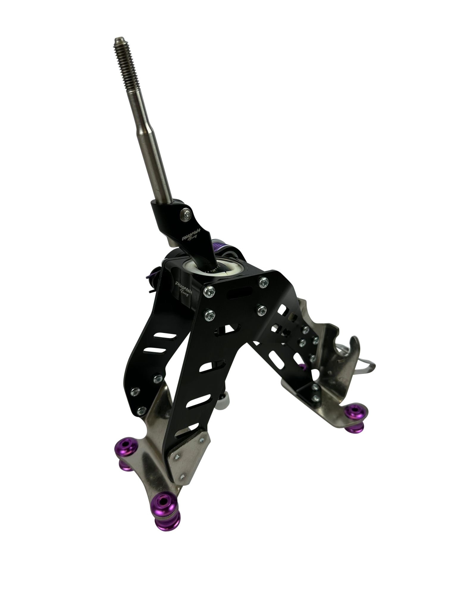 Fully adjustable race short shifter for Honda Civic Type R 10th gen, JackSpania Racing transmission part, shown installed in vehicle.