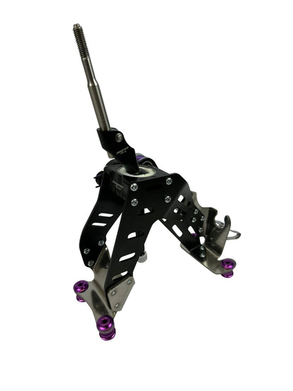 Fully adjustable race short shifter for Honda Civic Type R 10th gen, JackSpania Racing transmission part, shown installed in vehicle.