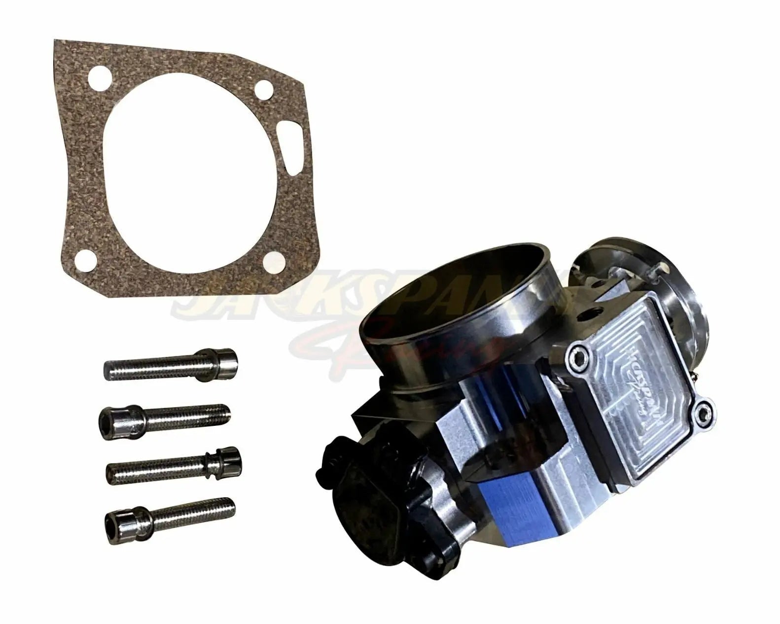 Jack Spania Racing K Series K20 K24 billet intake manifold throttle body with 70mm Type S TPS and IAC, engine parts for performance.
