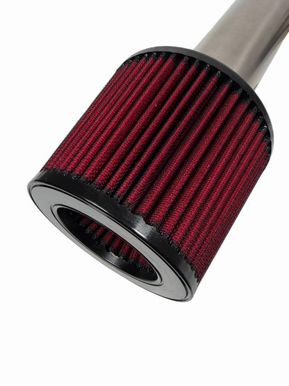 JackSpania Racing B D H Series 3-inch titanium pie cut cold air intake pipe for EG and EK engine models, showcasing polished metal finish.