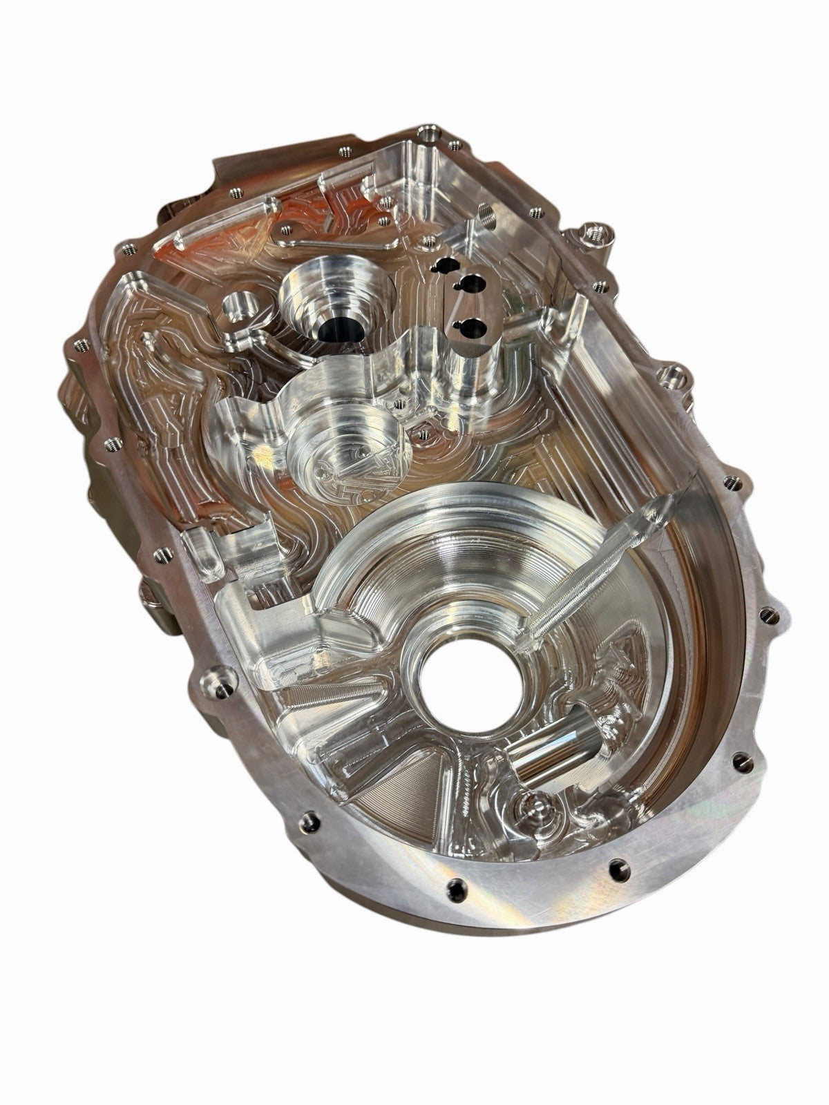 JackSpania Racing B K Series FWD billet CNC front bellhousing transmission case, showing detailed machined metal components.