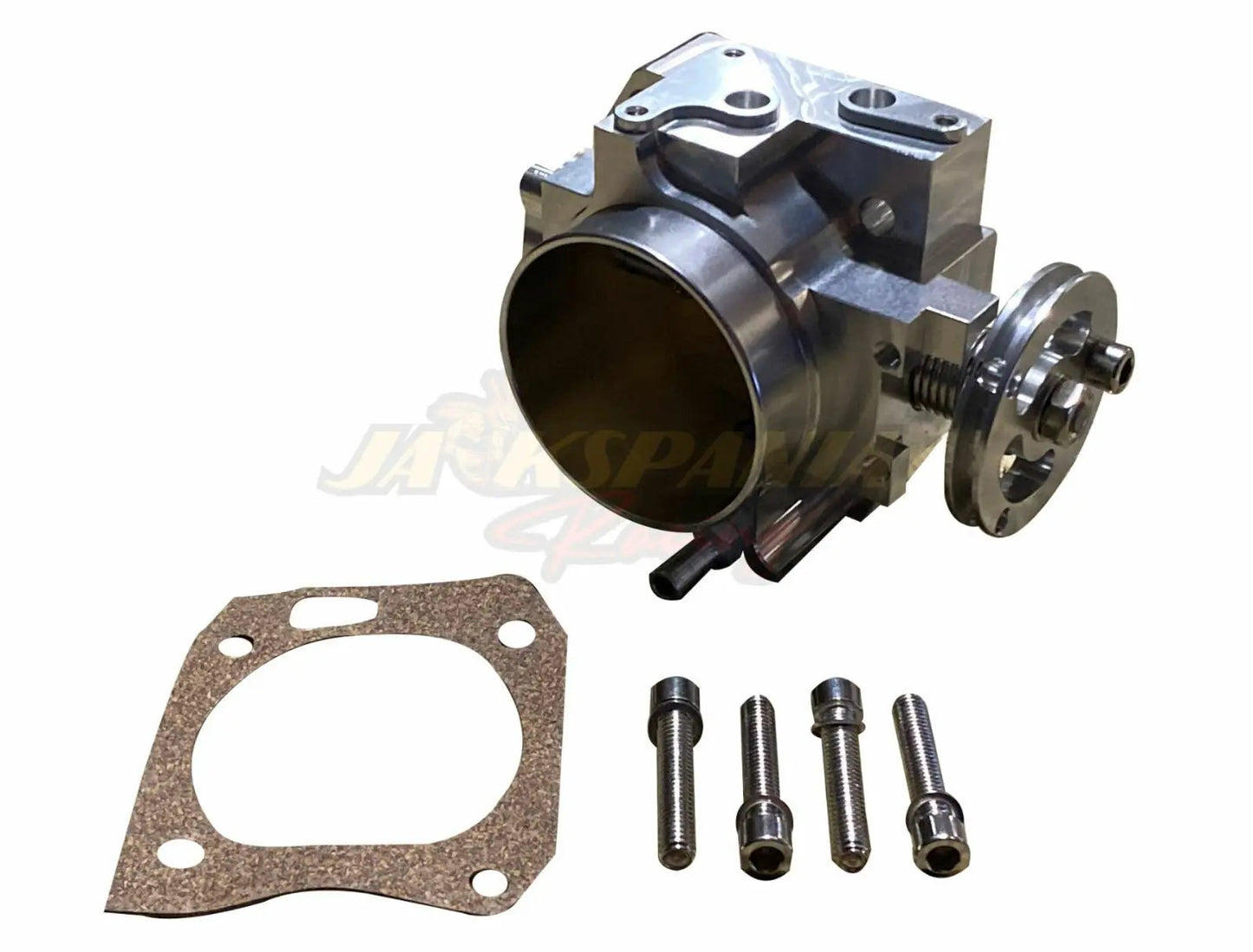Jack Spania Racing K Series K20 K24 billet intake manifold throttle body with 70mm Type S TPS and IAC for Honda engine performance.