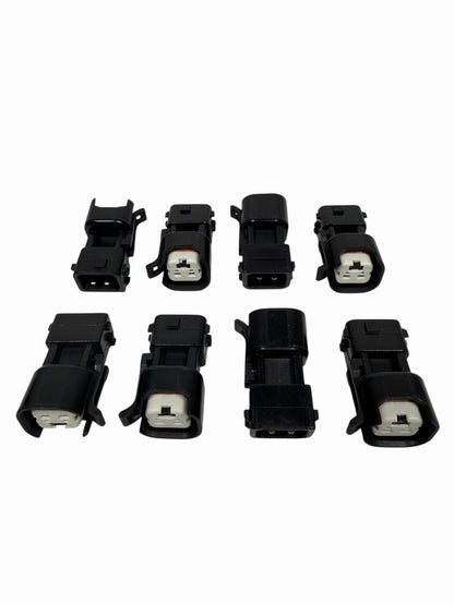 JackSpania Racing EV6 EV14 fuel injector adapter quick connector harness, engine parts for vehicle fuel system connection.
