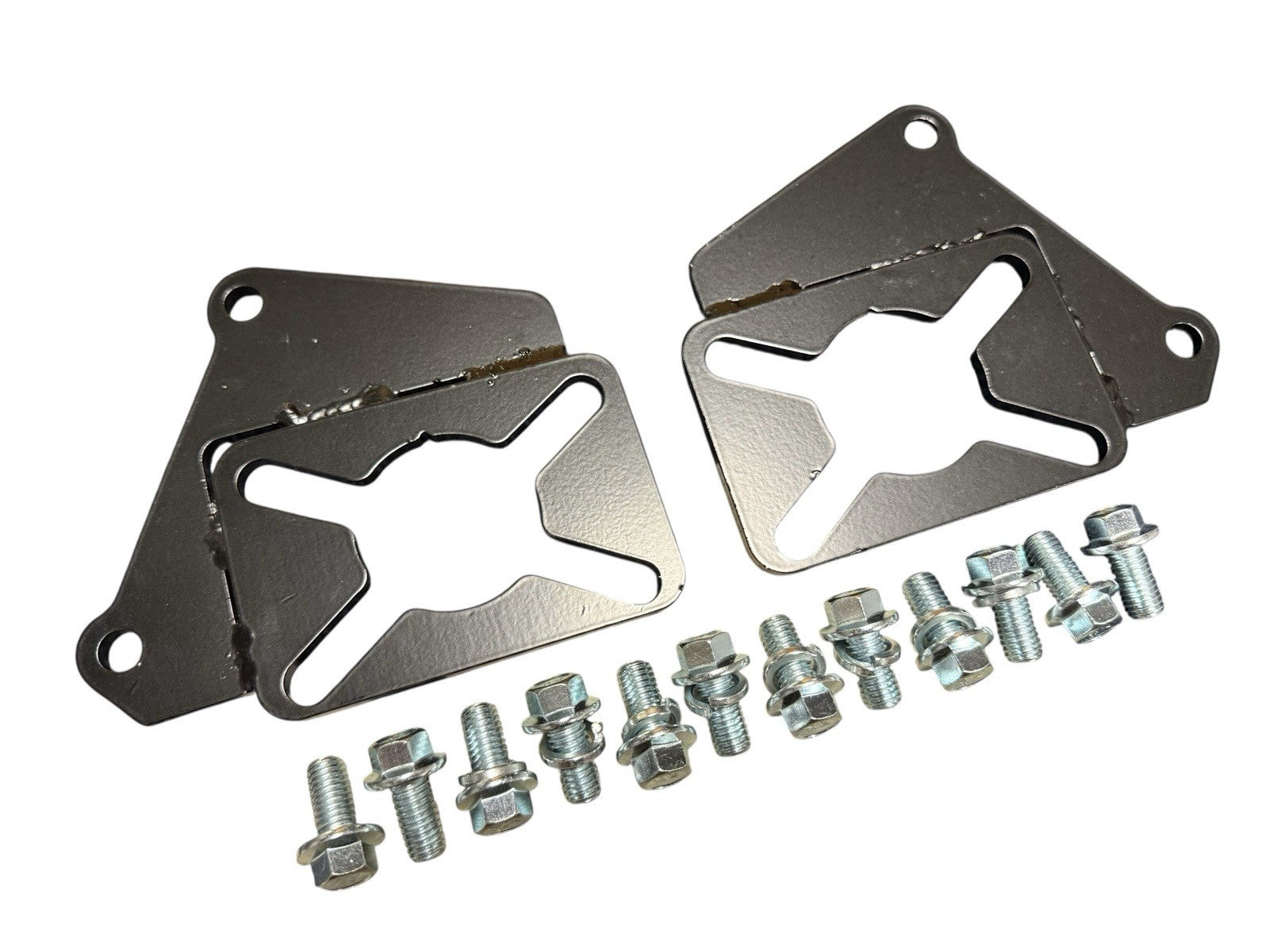 Interior view of JackSpania Racing steel rear disc conversion bracket kit for Honda Civic EG EK hatch, coupe, and sedan models.