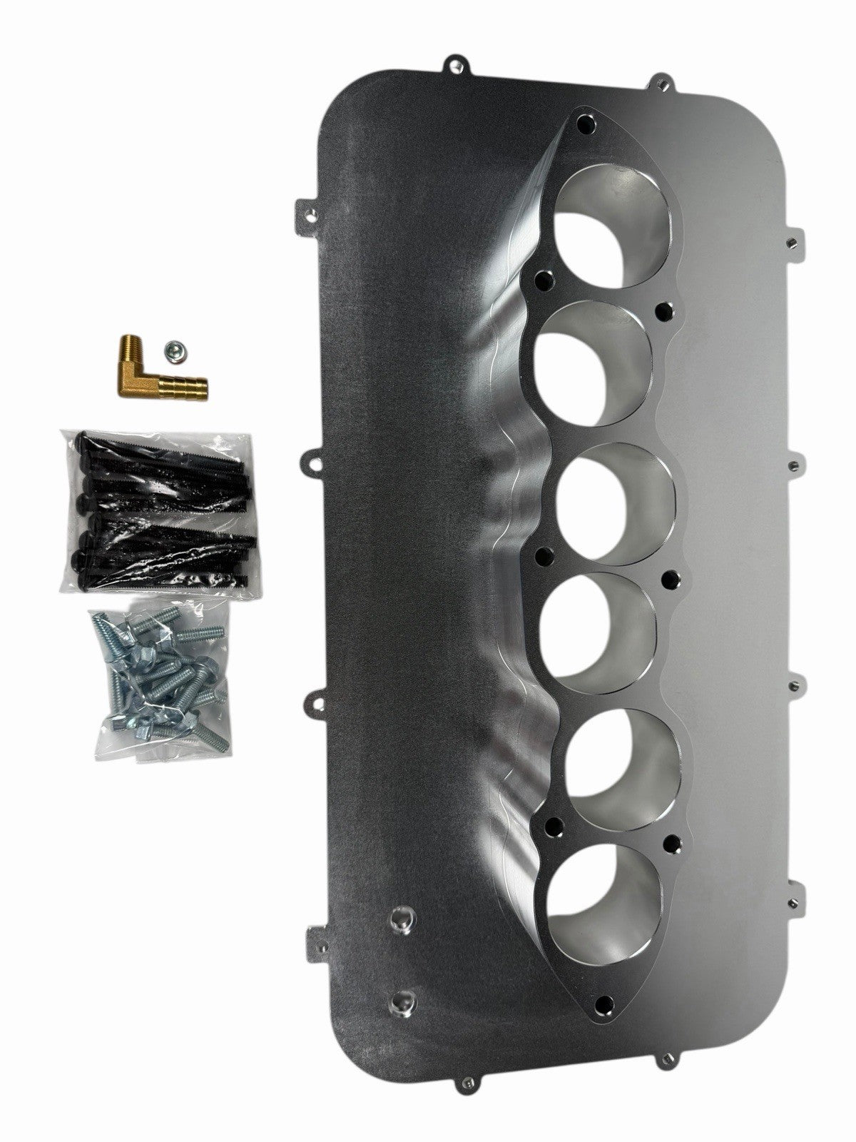 JackSpania Racing VQ35DE air intake runner adapter plate kit for Nissan 350Z G35 engine, designed for Holley EFI plenum.