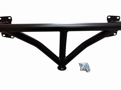 Exterior front crash bash bar jacking point mount for Scion FR-S, Subaru BRZ, Toyota GT86 by JackSpania Racing, shown on vehicle.