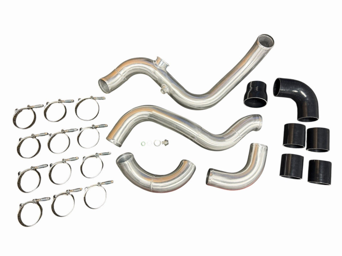 JackSpania Racing K Series intercooler piping kit for Honda Acura Civic Integra K20 K24 engine swap, showing polished metal pipes.