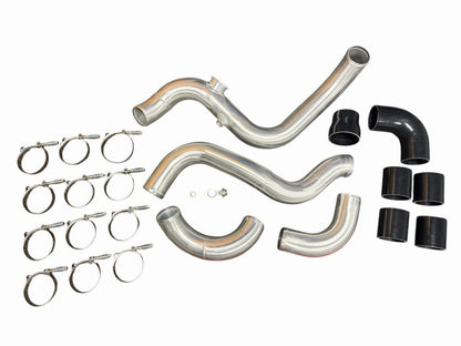 JackSpania Racing K Series intercooler piping kit for Honda Acura Civic Integra K20 K24 engine swap, showing polished metal pipes.
