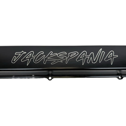 Toyota Supra 2JZGTE VVTI billet valve covers with anodized oil cap and bolts, engine parts by JackSpania Racing.