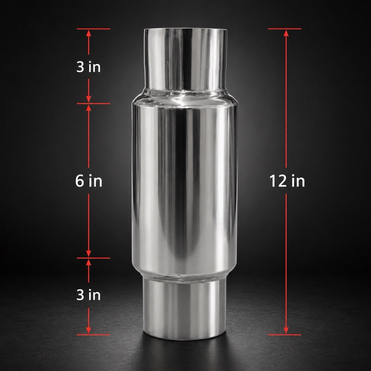 JackSpania Racing 2.5" and 3" inlet outlet mini muffler exhaust resonator made of steel for performance vehicle exhaust systems.