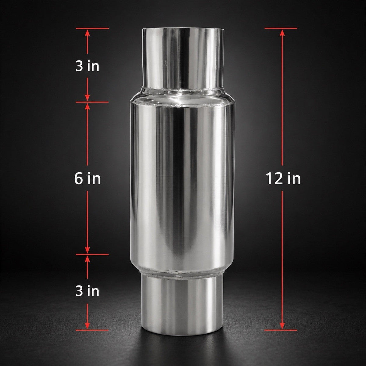 JackSpania Racing 2.5" and 3" inlet outlet mini muffler exhaust resonator made of steel for performance vehicle exhaust systems.