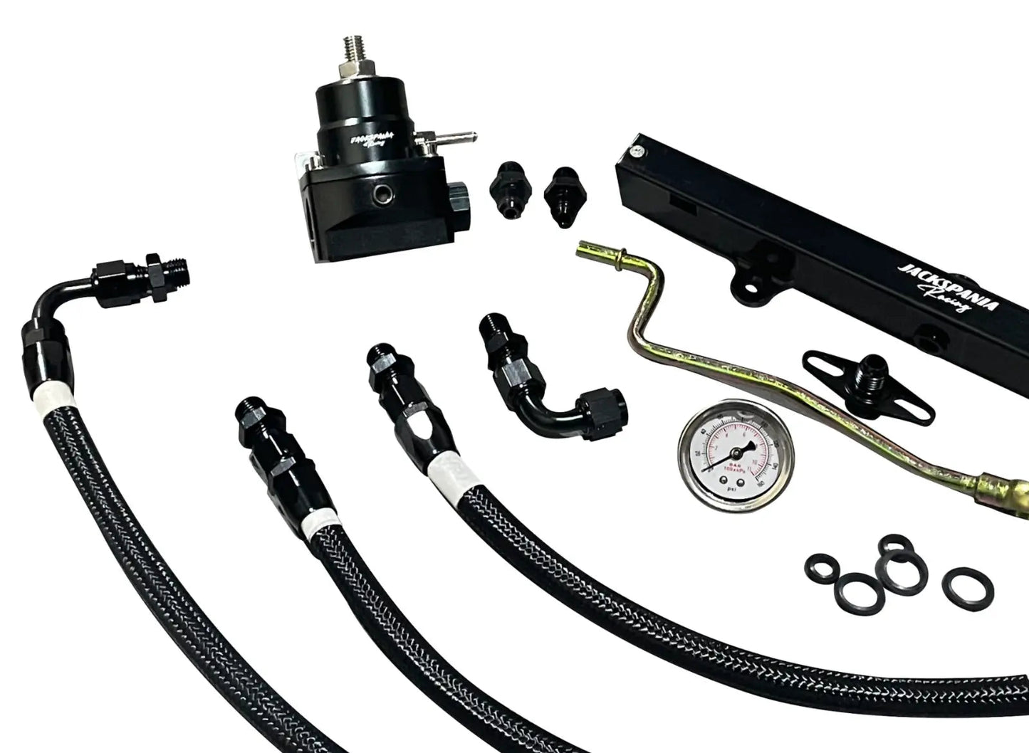 Jack Spania Racing K Series Budget Tucked K Swap Fuel Line System Kit for K20, K24 engines in Civic and Integra models.