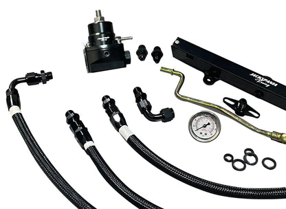 Jack Spania Racing K Series Budget Tucked K Swap Fuel Line System Kit for K20, K24 engines in Civic and Integra models.
