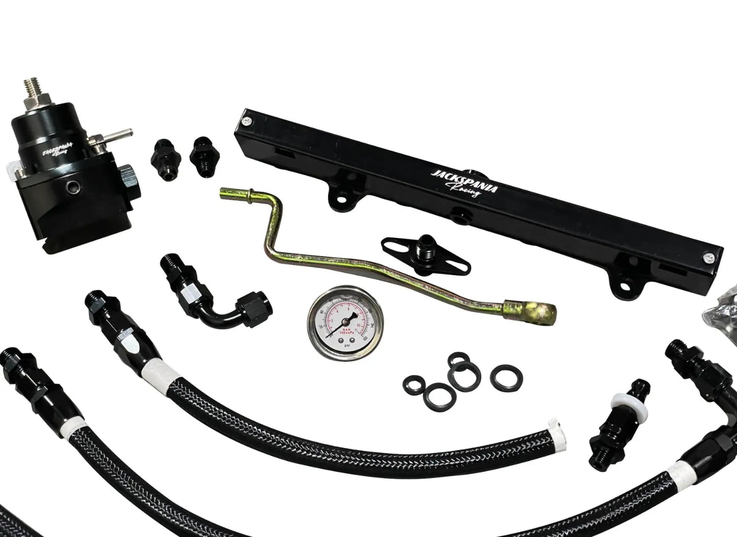 Jack Spania Racing K Series Budget Tucked K Swap Fuel Line System Kit for K20, K24 engines in Honda Civic and Integra models.