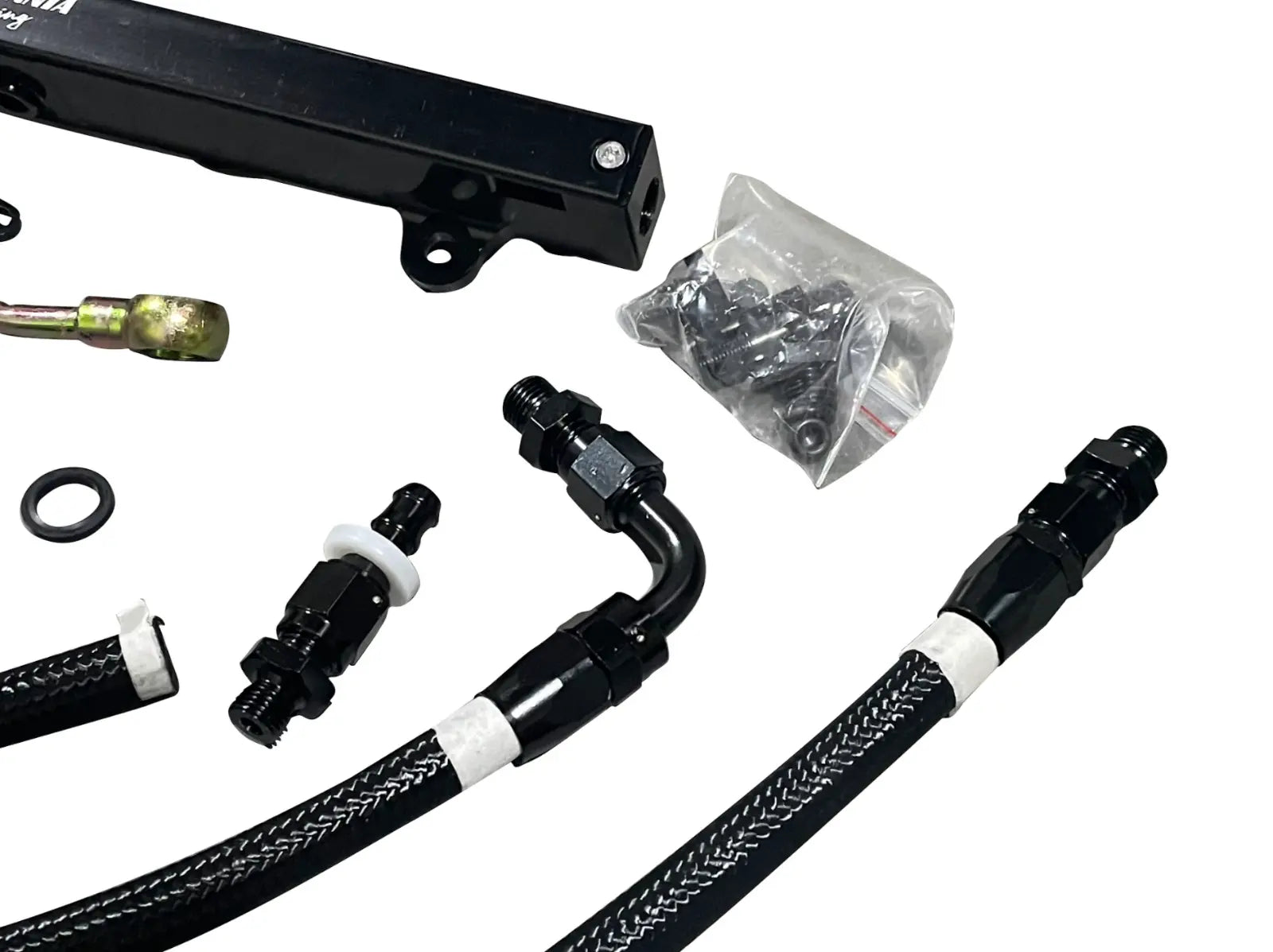 Jack Spania Racing K Series Tucked K Swap Fuel Line System Kit for K20 and K24 engines in Honda Civic and Integra models.