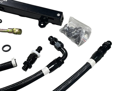 Jack Spania Racing K Series Tucked K Swap Fuel Line System Kit for K20 and K24 engines in Honda Civic and Integra models.