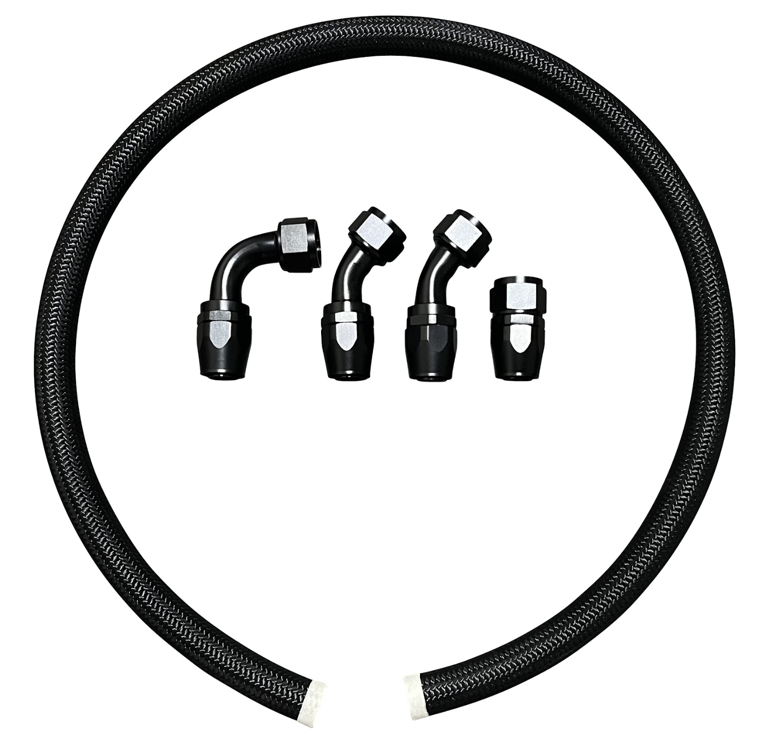 JackSpania Racing cooling radiator hose and fitting kit for J series engines, featuring 16 AN connectors and durable construction.