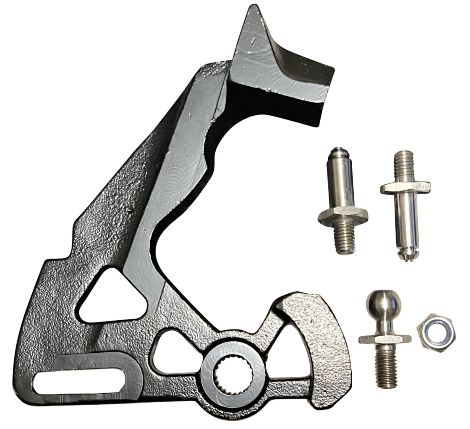 Short shifter for VW Audi Beetle MK5, Golf, Jetta, Octavia, and S3, by JackSpania Racing, showing the transmission part in detail.