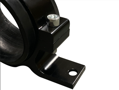 Jack Spania Racing billet aluminum dual fuel pump clamp mounting bracket for Bosch 044 380LPH fuel pumps in engine applications