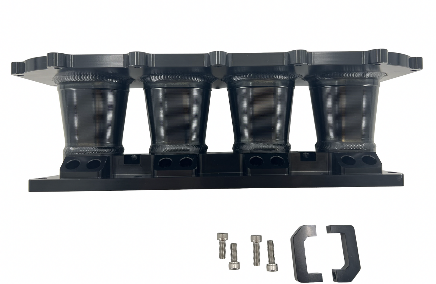 Jack Spania Racing Billet K Series Intake Manifold Adapter for Skunk2 Ultra engine parts, shown in the image.