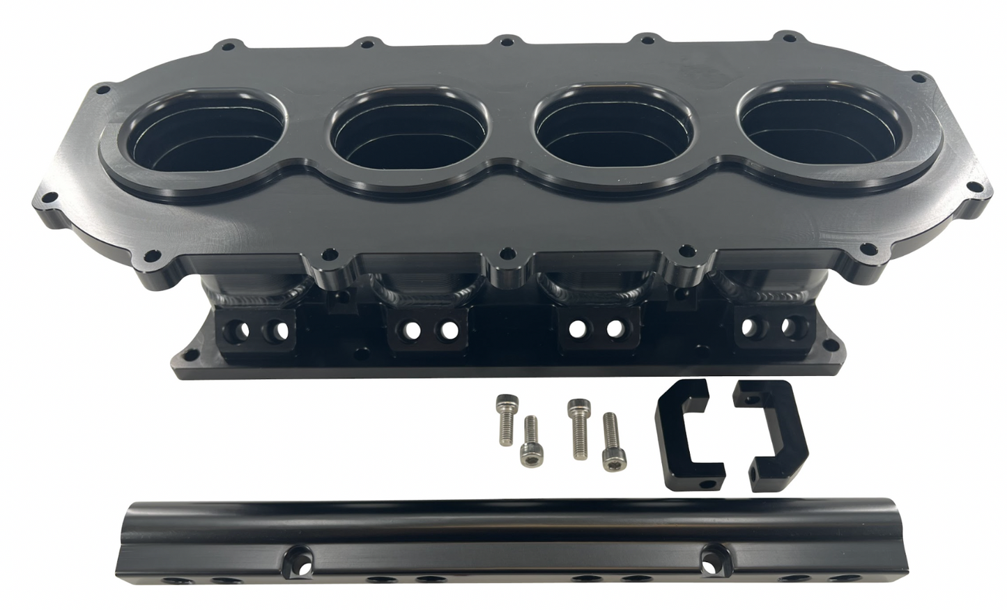 Jack Spania Racing Billet K Series Intake Manifold Adapter for Skunk2 Ultra engine parts, showing the precision-machined metal component.