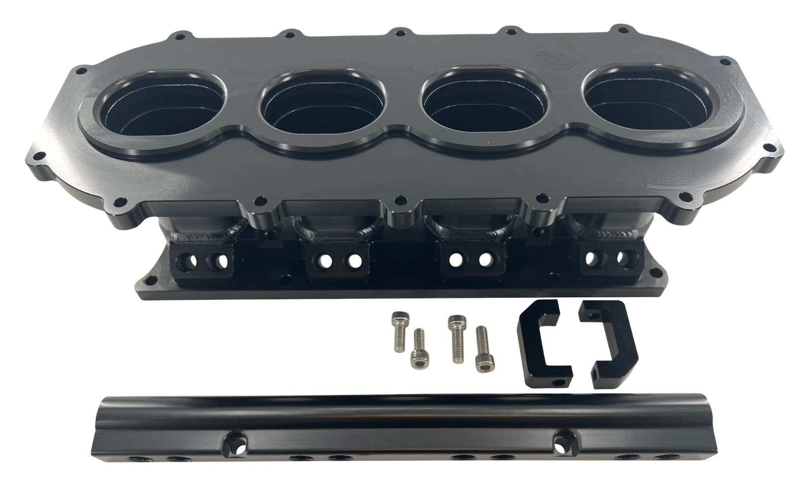 Jack Spania Racing Billet K Series Intake Manifold Adapter for Skunk2 Ultra engine parts, showing the precision-machined metal component.