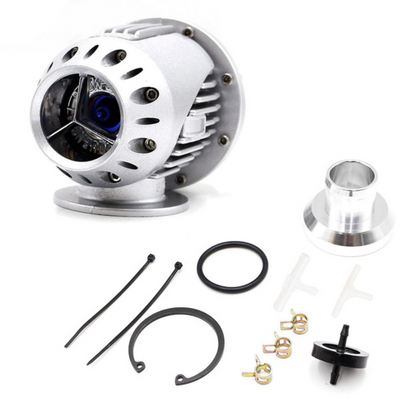 Jack Spania Racing SSQV 4 Blow Off Valve BOV kit installed on turbo intercooler pipe for engine performance.