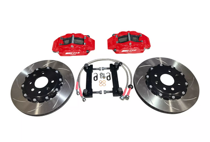 JackSpania Racing JSR front brake kit with drilled slotted rotor and caliper for 88-00 Honda Civic, 9.5-inch spindle drivetrain part