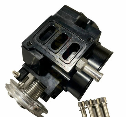Jack Spania Racing K Series K20 K24 billet intake manifold with 70mm throttle body, Type S TPS, and IAC for engine performance.